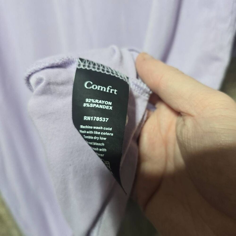 COMFRT Cloud Lounge Tee Lavender Large Comfy Basic Soft Everyday Casual Minimali - Picture 6 of 7